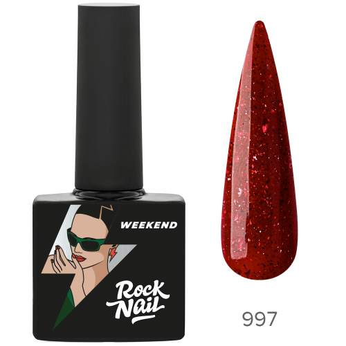 Цветной гель-лак для ногтей RockNail Weekend №997 A Little Bit Dramatic, 10 мл
