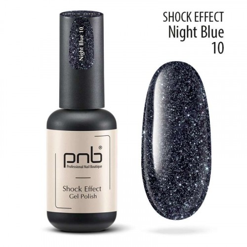 Цветной гель-лак PNB Shock Effect №10 Night Blue, 8 мл