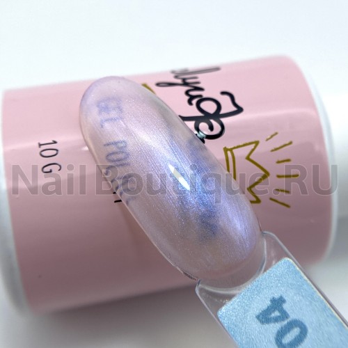 Цветной гель-лак для ногтей голубой прозрачный Луи Филипп Rusalka №04, 10 мл