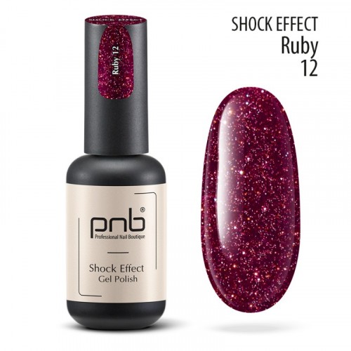 Цветной гель-лак PNB Shock Effect №12 Ruby, 8 мл