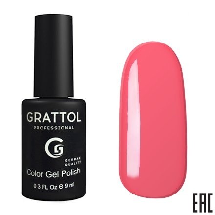 Цветной гель-лак для ногтей розовый Grattol №032 Magenta, 9 мл