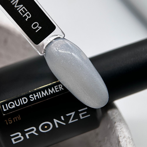 Ликвид гель для ногтей Bronze Liquid gel Shimmer #01, 15 мл