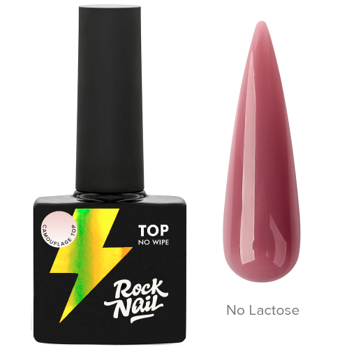 Топ для ногтей камуфлирующий (цветной) RockNail Camouflage Top No Lactose, 10 мл
