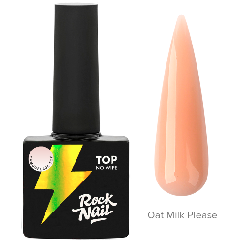 Топ для ногтей камуфлирующий (цветной) RockNail Camouflage Top Oat Milk Please, 10 мл