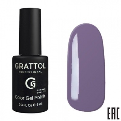 Цветной гель-лак для ногтей фиолетовый Grattol №151 Steel, 9 мл