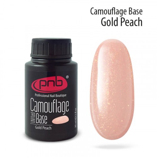 База для ногтей камуфлирующая (цветная) PNB Camouflage Base Gold Peach, 30 мл