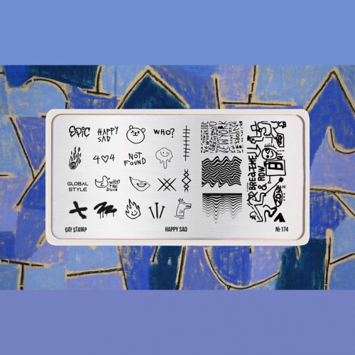 Пластина для стемпинга Go Stamp №174 Happy Sad