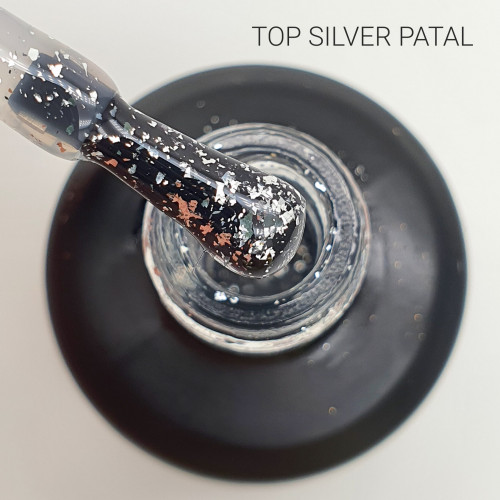 Топ для ногтей Black Top Patal Silver, 15 мл