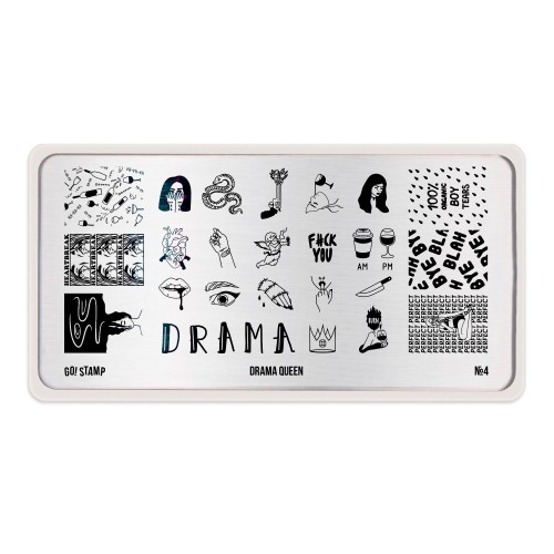 Пластина для стемпинга Go! Stamp №004 Drama queen