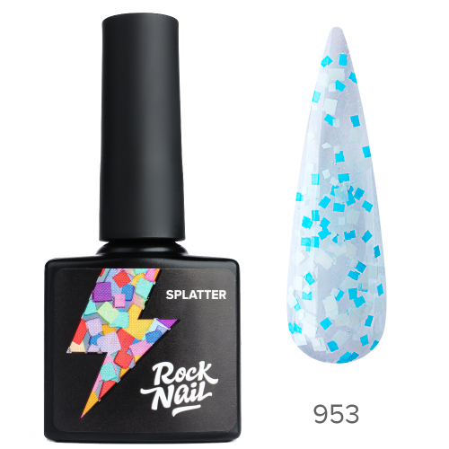 Цветной гель-лак RockNail Splatter №953 Painter overalls, 10 мл