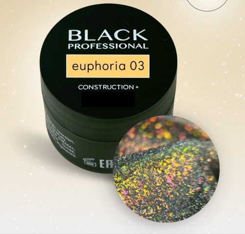Гель конструирующий для ногтей Black Gel Consrtuction Euphoria №03, 15 мл