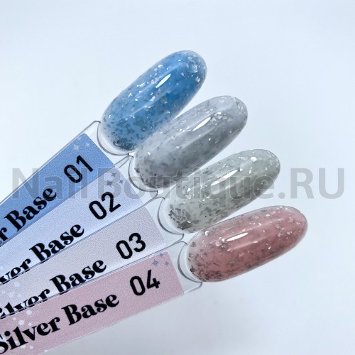 База для ногтей камуфлирующая (цветная) Луи Филипп Base Rubber Silver №01, 15 мл