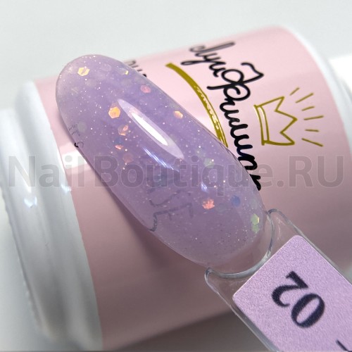 База для ногтей камуфлирующая (цветная) Луи Филипп Base Rubber Crystal №02, 15 мл