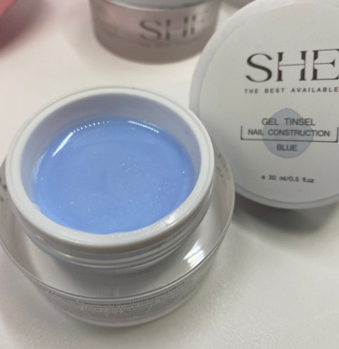 Гель конструирующий She Consrtuction Tinsel Blue, 30 мл