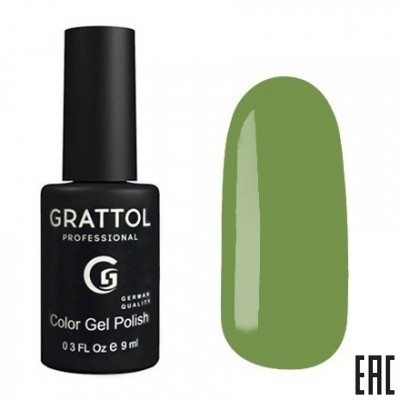 Цветной гель-лак для ногтей зеленый Grattol Green Fern 190, 9 мл