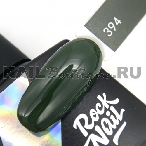 Цветной гель-лак для ногтей зеленый RockNail Mystery №394 Amulet, 10 мл