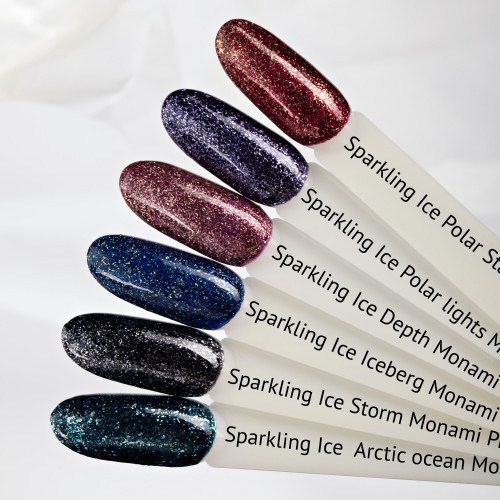 Цветной гель-лак для ногтей Monami Sparkling Ice Arctic Ocean, 5 гр
