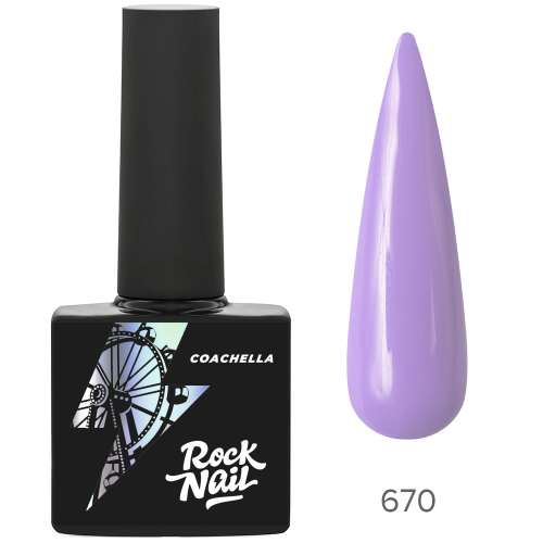 Цветной гель-лак для ногтей RockNail Coachella №670 Boho Ne Ploho, 10 мл