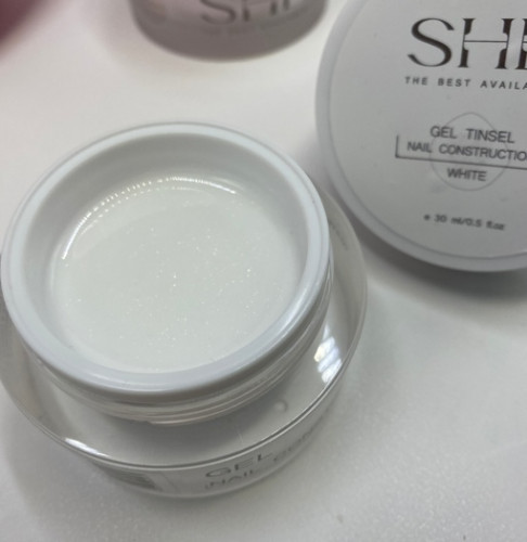 Гель конструирующий She Consrtuction Tinsel White, 30 мл