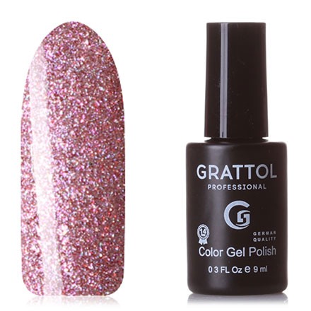 Цветной гель-лак для ногтей розовый Grattol Bright Crystal №04, 9 мл