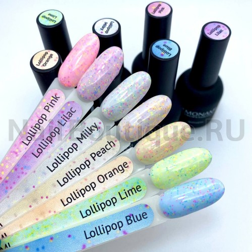 Цветной гель-лак для ногтей Monami Lollipop Milky, 12 мл