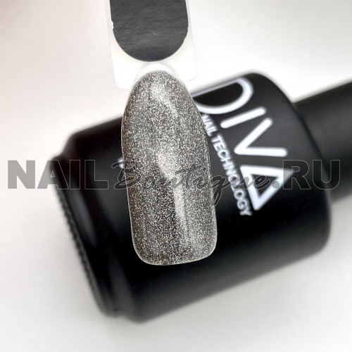 Цветной гель-лак для ногтей серый DIVA №130 (старая палитра), 15 мл