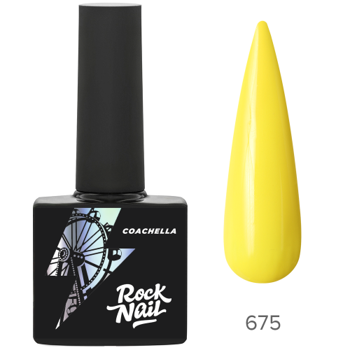 Цветной гель-лак для ногтей желтый RockNail Coachella №675 RockNail Loves Coachella, 10 мл