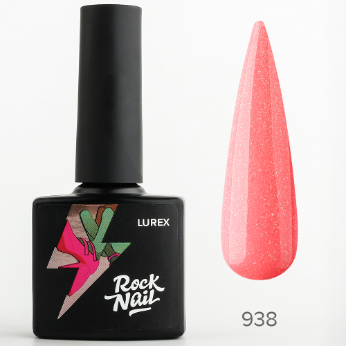 Цветной гель-лак для ногтей RockNail Lurex №938 Phenomenails, 10 мл