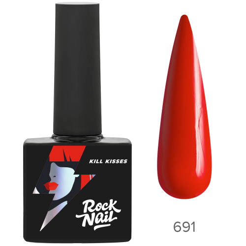 Цветной гель-лак для ногтей RockNail Kill Kisses №691 Not Classic, 10 мл