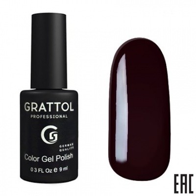 Цветной гель-лак для ногтей фиолетовый Grattol Claret 103, 9 мл