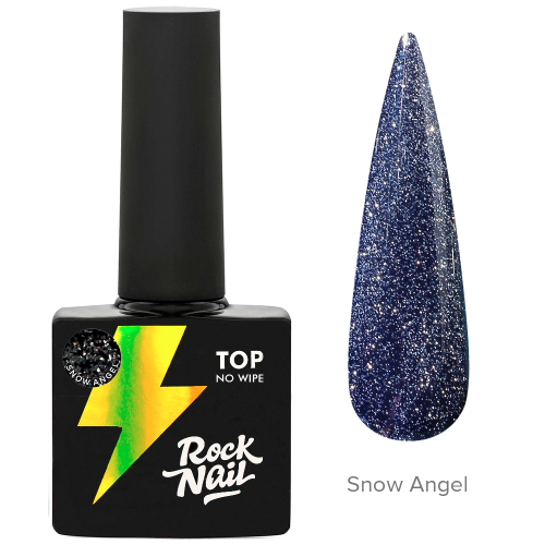 Топ для ногтей каучуковый глянцевый без липкого слоя RockNail Top Snow Angel, 10 мл