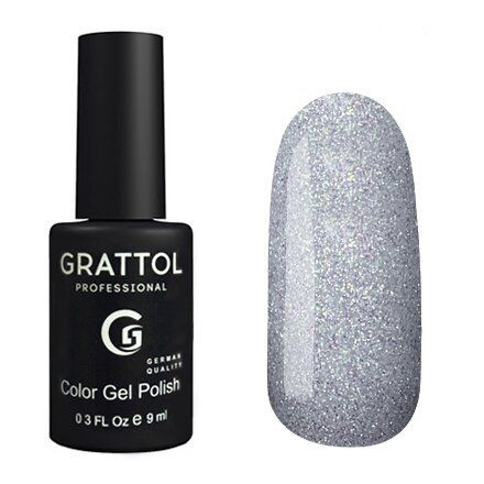 Цветной гель-лак для ногтей серый Grattol Agate 07, 9 мл