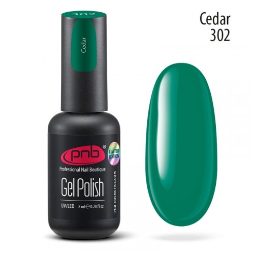 Цветной гель-лак для ногтей PNB Eco Green №302 Cedar, 8 мл