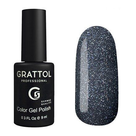 Цветной гель-лак для ногтей серый Grattol Agate 09, 9 мл