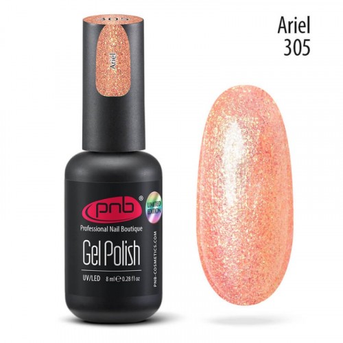 Цветной гель-лак для ногтей PNB Coral Reef Mermaids №305 Ariel, 8 мл