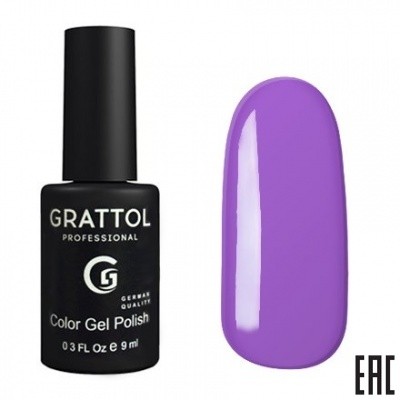 Цветной гель-лак для ногтей фиолетовый Grattol №007 Blue Violet, 9 мл
