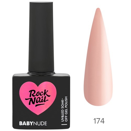 Цветной гель-лак для ногтей RockNail Baby Nude №174 Creme Brulee, 10 мл