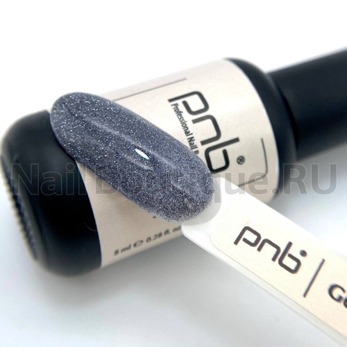 Цветной гель-лак для ногтей серый светоотражающий PNB Shock Effect №02 Crystal Gray, 8 мл