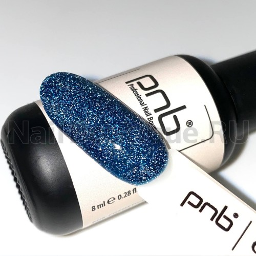 Цветной гель-лак для ногтей изумрудный светоотражающий PNB Shock Effect №03 Azure, 8 мл