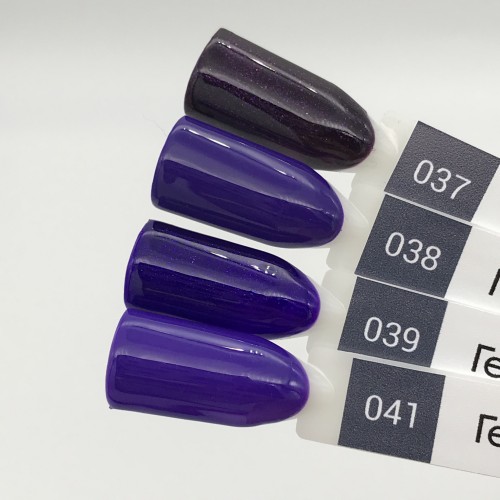 Цветной гель-лак для ногтей фиолетовый PASHE №037 "Сияющая черника", 9мл