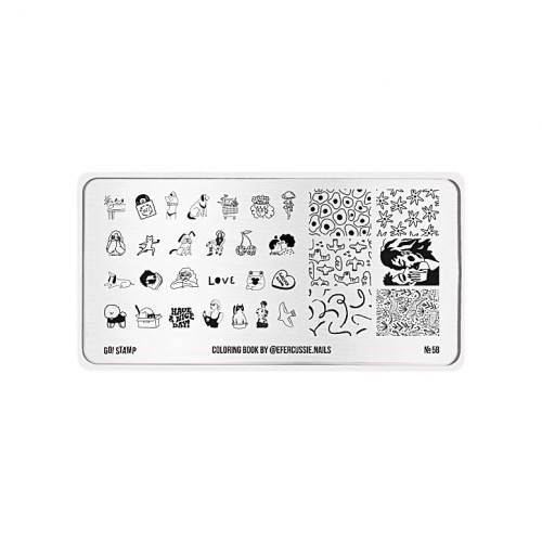 Пластина для стемпинга Go Stamp №058 Coloring book - @efercussie.nails