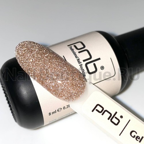 Цветной гель-лак для ногтей коричневый светоотражающий PNB Shock Effect №05 Quartz Sand, 8 мл