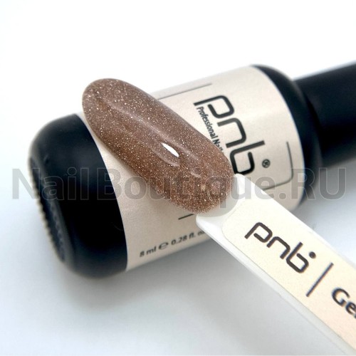 Цветной гель-лак для ногтей коричневый светоотражающий PNB Shock Effect №05 Quartz Sand, 8 мл