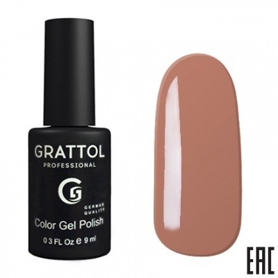 Цветной гель-лак для ногтей коричневый Grattol Frappe 134, 9 мл