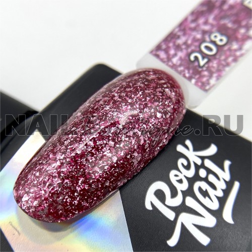 Цветной гель-лак для ногтей бордовый RockNail Insta Star №208 Rihanna, 10 мл