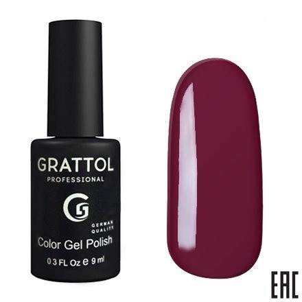 Цветной гель-лак для ногтей фиолетовый Grattol №022 Garnet, 9 мл