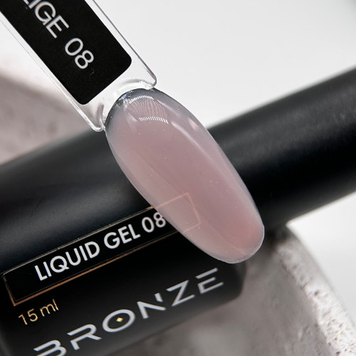 Ликвид гель для ногтей Bronze Liquid gel #08 Crystal Beige, 15 мл