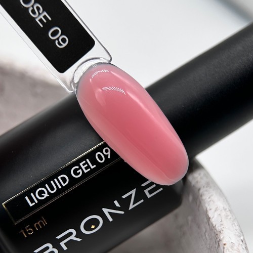 Ликвид гель для ногтей Bronze Liquid gel #09 Nude Rose, 15 мл